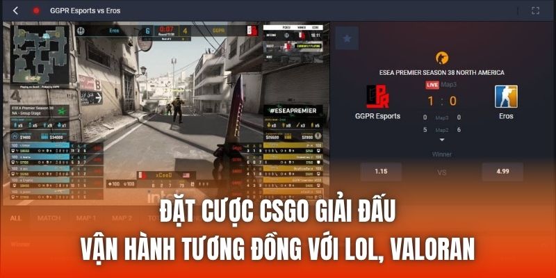 Đặt cược CSGO giải đấu vận hành tương đồng với LoL, Valoran